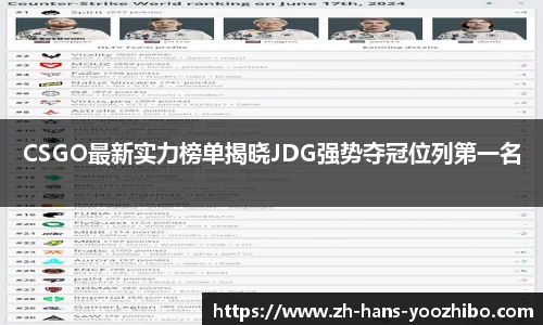 CSGO最新实力榜单揭晓JDG强势夺冠位列第一名